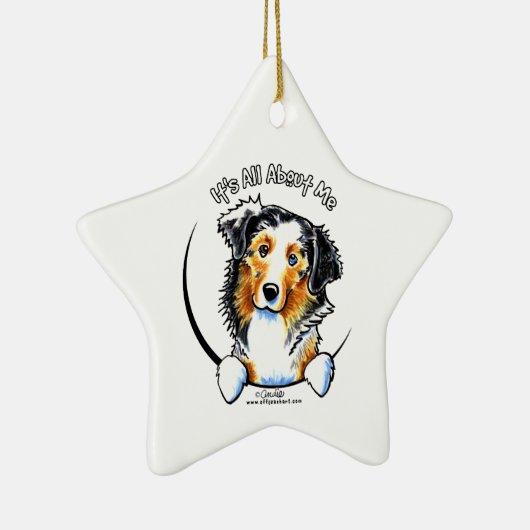 Australian Shepherd IAAM Keramik Ornament (Rechts)