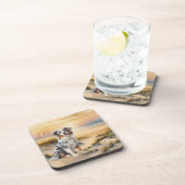 Australian Shepherd in a Beach Cove Getränkeuntersetzer (Rechte Seite)