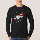 Australian Shepherd Inside scratch Flag 4th Of Jul T-Shirt (Vorderseite)