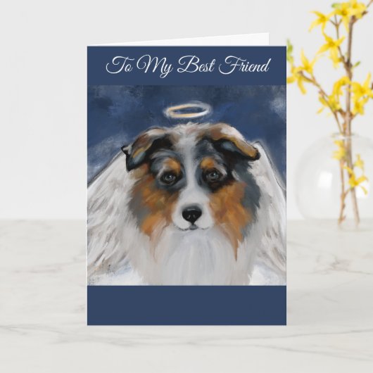 Australian Shepherd Karte (Gelbe Blume)
