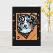 AUSTRALIAN SHEPHERD KARTE (Gelbe Blume)