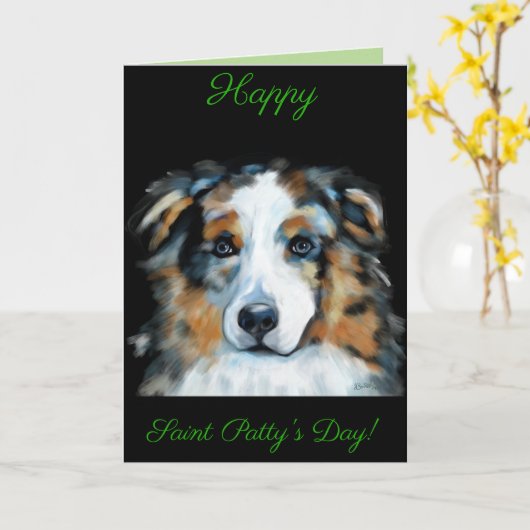 Australian Shepherd Karte (Gelbe Blume)