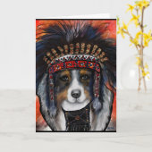 AUSTRALIAN SHEPHERD KARTE (Gelbe Blume)