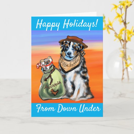 Australian Shepherd Karte (Gelbe Blume)