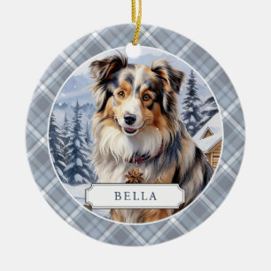 Australian Shepherd Keramik Circle Ornament