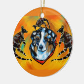 AUSTRALIAN SHEPHERD KERAMIK ORNAMENT (Links)