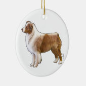 Australian Shepherd Keramik Ornament (Rechts)