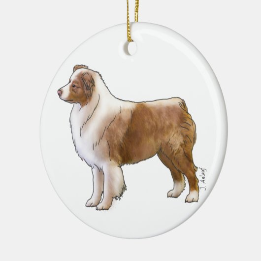 Australian Shepherd Keramik Ornament (Links)