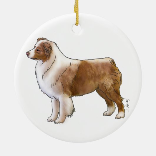 Australian Shepherd Keramik Ornament (Hinten)