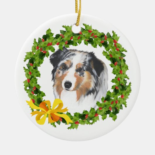 Australian Shepherd Keramik Ornament (Vorne)