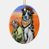 AUSTRALIAN SHEPHERD KERAMIK ORNAMENT (Rechts)