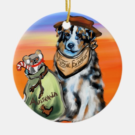 AUSTRALIAN SHEPHERD KERAMIK ORNAMENT (Vorne)