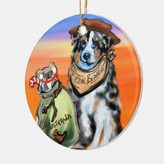 AUSTRALIAN SHEPHERD KERAMIK ORNAMENT (Links)