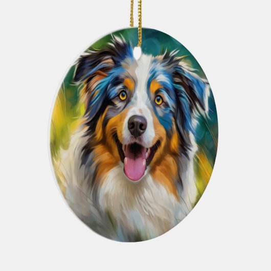 Australian Shepherd Keramik Ornament (Rechts)