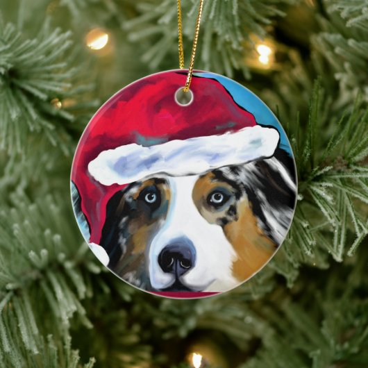 Australian Shepherd Keramik Ornament (Baum)