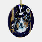 AUSTRALIAN SHEPHERD KERAMIKORNAMENT (Rechts)