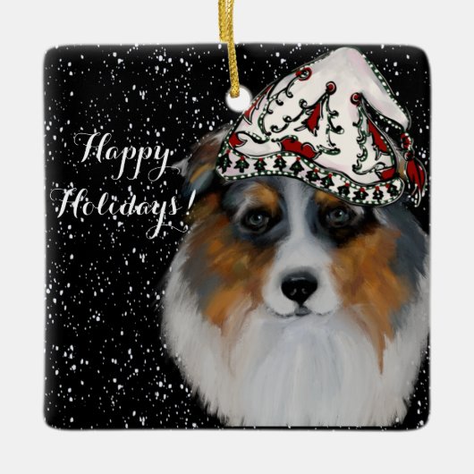 Australian Shepherd Keramikornament (Vorderseite)