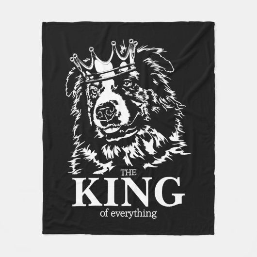 Australian Shepherd King of Everything dog dad Fleecedecke (Vorderseite)