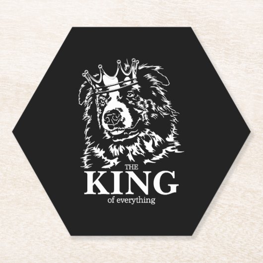 Australian Shepherd King of Everything dog dad Untersetzer (Vorderseite)