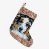 Australian Shepherd Kleiner Weihnachtsstrumpf (Vorderansicht (hängend))