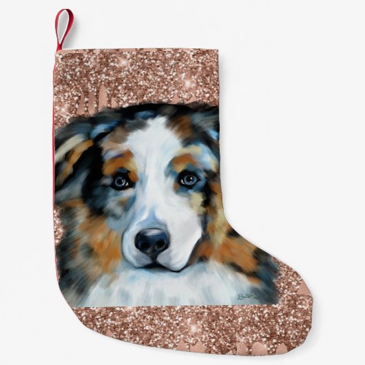 Australian Shepherd Kleiner Weihnachtsstrumpf (Vorderseite)