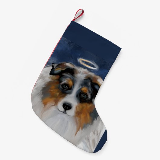 Australian Shepherd Kleiner Weihnachtsstrumpf (Vorderansicht (hängend))