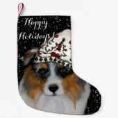 Australian Shepherd Kleiner Weihnachtsstrumpf (Vorderseite)