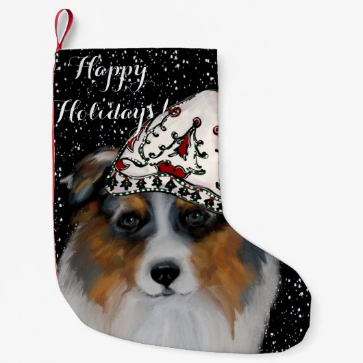 Australian Shepherd Kleiner Weihnachtsstrumpf (Vorderseite)