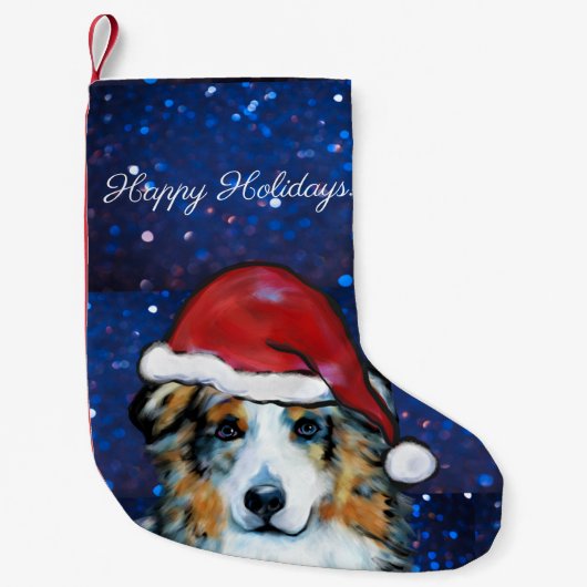 Australian Shepherd Kleiner Weihnachtsstrumpf (Vorderseite)