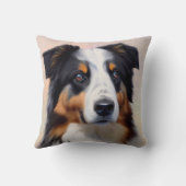 Australian Shepherd Kopf -  Kissen (Rückseite)