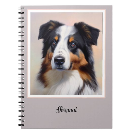 Australian Shepherd Kopf -  Notizblock (Vorderseite)