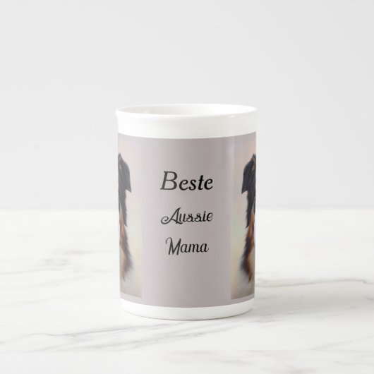 Australian Shepherd Kopf -  Porzellantasse (Vorderseite)