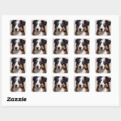 Australian Shepherd Kopf -  Quadratischer Aufkleber (Blatt)