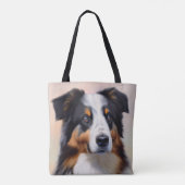 Australian Shepherd Kopf -  Tasche (Rückseite)