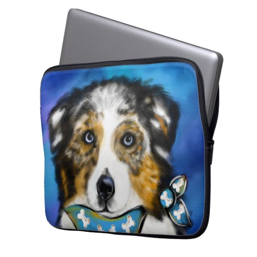 AUSTRALIAN SHEPHERD LAPTOPSCHUTZHÜLLE (Vorderseite Links)