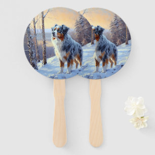 Australian Shepherd Let It Snow Christmas Fächer