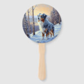 Australian Shepherd Let It Snow Christmas Fächer (Vorderseite)