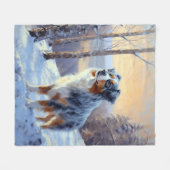 Australian Shepherd Let It Snow Christmas Fleecedecke (Vorderseite (Horizontal))