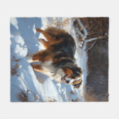 Australian Shepherd Let It Snow Christmas Fleecedecke (Vorderseite (Horizontal))