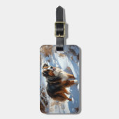 Australian Shepherd Let It Snow Christmas Gepäckanhänger (Vorderseite vertikal)