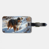 Australian Shepherd Let It Snow Christmas Gepäckanhänger (Rückseite horizontal)