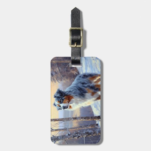 Australian Shepherd Let It Snow Christmas Gepäckanhänger (Vorderseite vertikal)