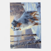 Australian Shepherd Let It Snow Christmas Geschirrtuch (Vertikal)