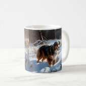 Australian Shepherd Let It Snow Christmas Kaffeetasse (VorderseiteRechts)
