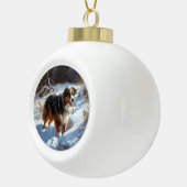 Australian Shepherd Let It Snow Christmas Keramik Kugel-Ornament (Rechts)