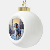 Australian Shepherd Let It Snow Christmas Keramik Kugel-Ornament (Rechts)
