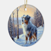 Australian Shepherd Let It Snow Christmas Keramik Ornament (Links)