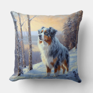 Australian Shepherd Let It Snow Christmas Kissen