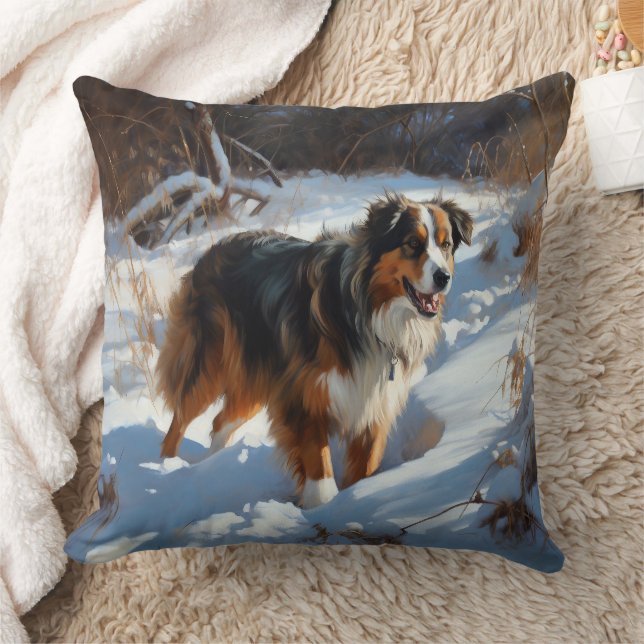 Australian Shepherd Let It Snow Christmas Kissen (Decke)