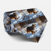 Australian Shepherd Let It Snow Christmas Krawatte (Gerollt)